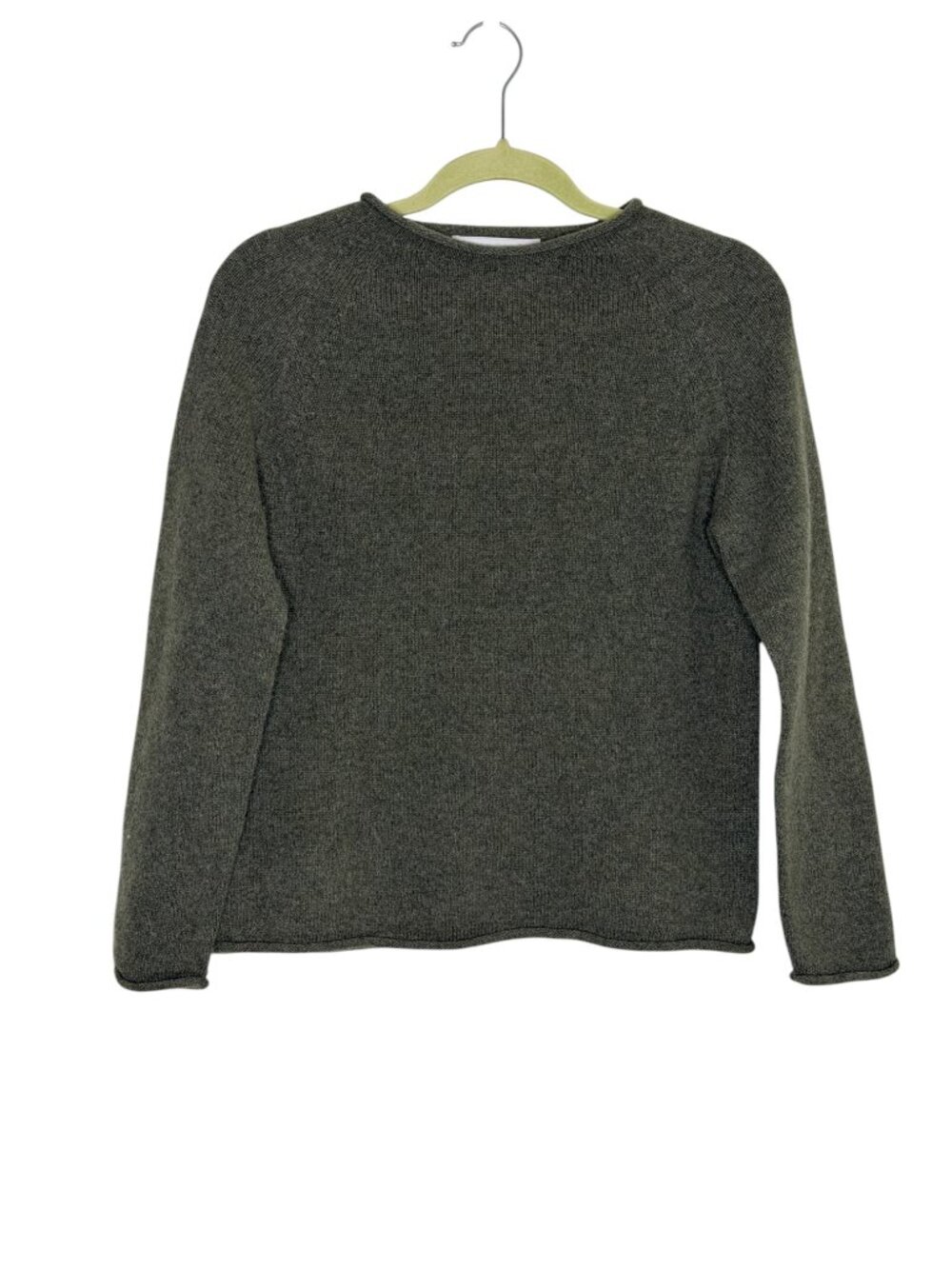 Harley Of Scotland Superfine Lambswool Sweater Knit Top Gray S